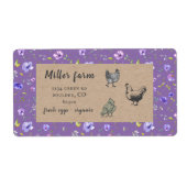 violettuin floral rustic script eiskartonnen doosj etiket (Voorkant)