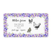 violettuin floral rustic script eiskartonnen doosj etiket (Voorkant)