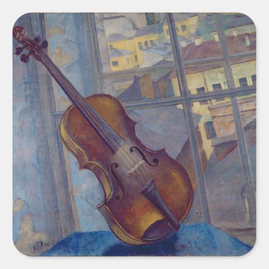 Violin, 1918 vierkante sticker (Voorkant)