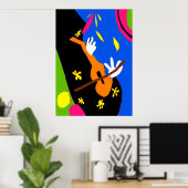 Violin Abstractcello Poster (Thuiskantoor)