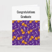 Violin Afstuderen Card Bedankkaart (Voorkant)