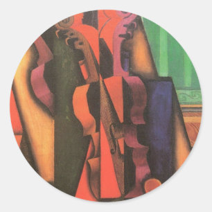 Violin and Guitar van Juan Gris,  Cubistische kuns Ronde Sticker