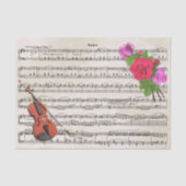 Violin and Rozen  vel muziekpapier Tissuepapier (Voorkant)