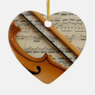 Violin and Sheet Music Keramisch Ornament