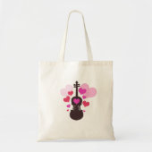 Violin Art met hart Canvas tas (Voorkant)