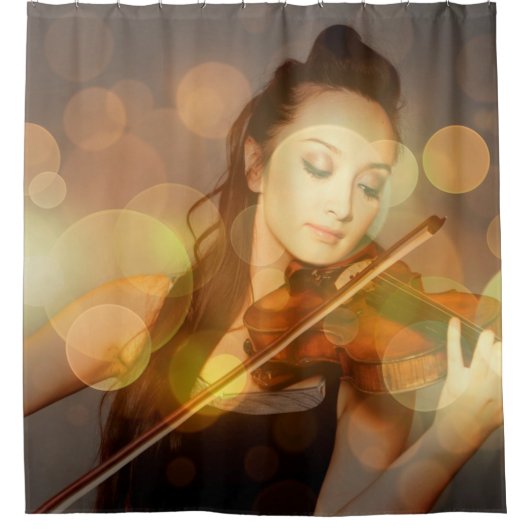 Violin artistieke solistin douchegordijn (Voorkant)
