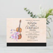 Violin, balletschoenen en Butterflies Wedding Kaart (Staand voorkant)