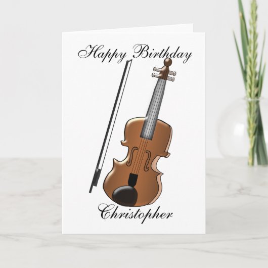 Violin Birthday Kaart (Voorkant)