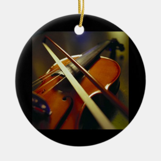 Violin & Bow Close 1 Keramisch Ornament (Voorkant)