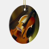 Violin & Bow Close 2 Keramisch Ornament (Rechts)