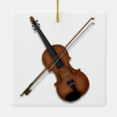 Violin & Bow Elegant Classical Music 2-zijdig Keramisch Ornament (Achterkant)