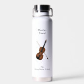 Violin & Bow klassieke muziek Persoonlijk licht Waterfles (Achterkant)