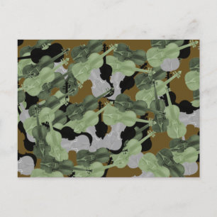 Violin Camouflage Pattern Briefkaart