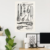  Violin Cello String Musical Instruments Poster (Thuiskantoor)