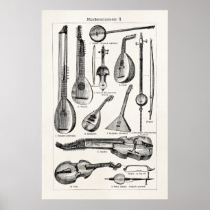  Violin Cello String Musical Instruments Poster