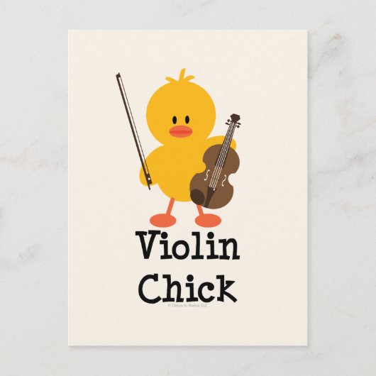 Violin Chick Briefkaart (Voorkant)