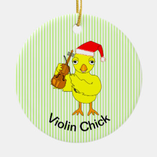 Violin Chick Keramisch Ornament