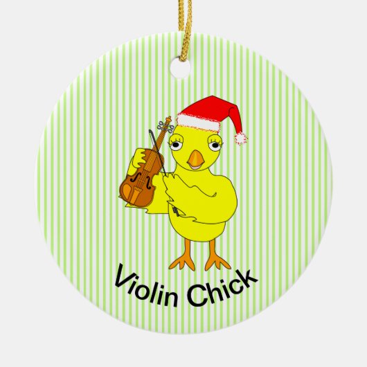 Violin Chick Keramisch Ornament (Voorkant)