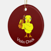 Violin Chick Keramisch Ornament (Links)
