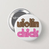 Violin Chick Ronde Button 5,7 Cm (Voorkant /achterkant)