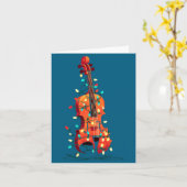 Violin Christmas Graphics Lights Lover Player Viol Kaart (Gele Bloem)