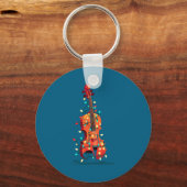 Violin Christmas Graphics Lights Lover Player Viol Sleutelhanger (Voorkant)