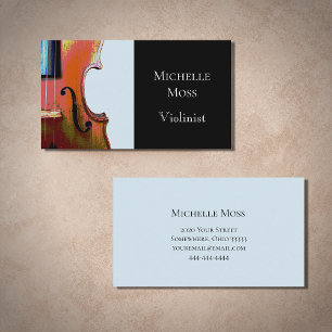 Violin Classical Music Blue en Black Visitekaartje