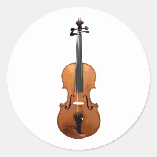 Violin Classical Music Cute Orchestra Ronde Sticker (Voorkant)