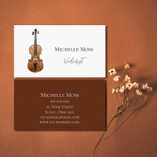 Violin Classical Music Elegant Burgundy Visitekaartje