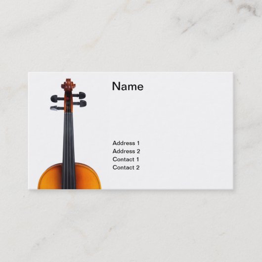 Violin dicht bij visitekaartje (Voorkant)