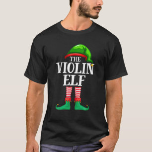 Violin Elf Matching Family Group kerstparty P T-shirt