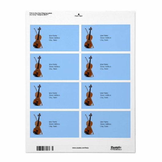 Violin en Bow Etiket (Full Sheet)