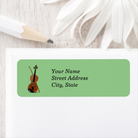 Violin en Bow sjabloon, personaliseren Etiket (Insitu)