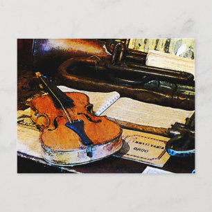 Violin en Bugle Briefkaart