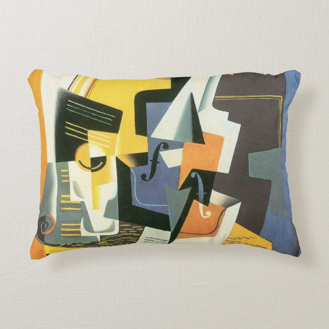 Violin en glas door Juan Gris,  Cubisme Accent Kussen (Voorkant)