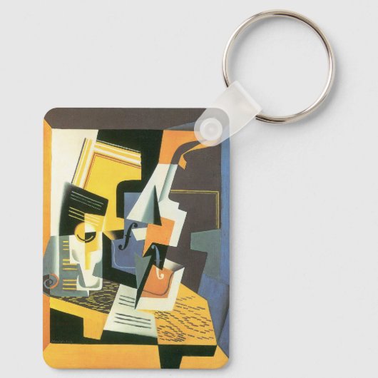 Violin en glas door Juan Gris, Cubisme Sleutelhanger (Achterkant)