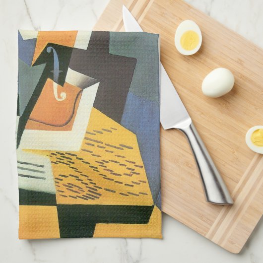 Violin en glas door Juan Gris, Cubisme Theedoek (Quarter Fold)