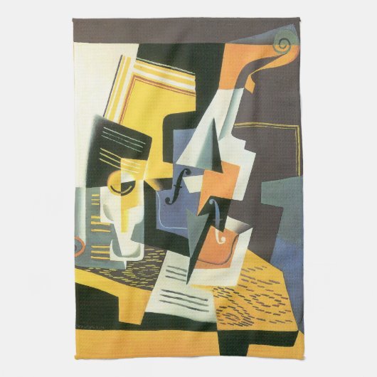 Violin en glas door Juan Gris, Cubisme Theedoek (Verticaal)