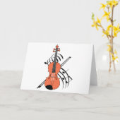 Violin en muziek kaart (Gele Bloem)