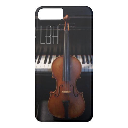 Violin en piano-toetsenbord met aangepast monogram Case-Mate iPhone case (Achterkant)