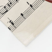 Violin en Rozen  muziekontwerp Fleece Deken (Hoek)