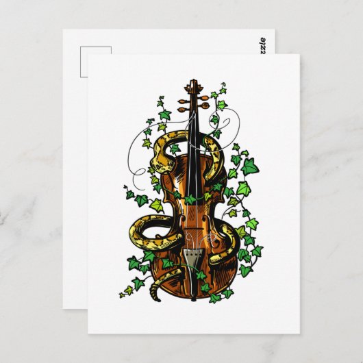 Violin en slang briefkaart (Voorkant / Achterkant)