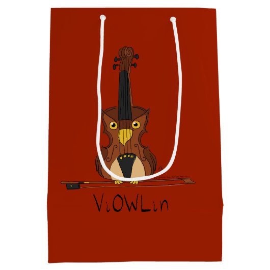Violin Funny Cute Medium Cadeauzakje (Achterkant)