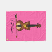 Violin Funny Musician Cartoon Fleece Deken (Voorkant (Horizontaal))
