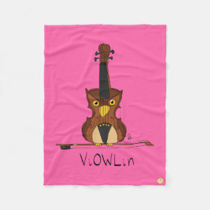 Violin Funny Musician Cartoon Fleece Deken