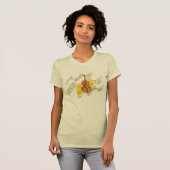 Violin Gold Muzieknoten Swirl Creme T-Shirt (Voorkant volledig)