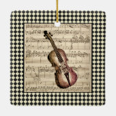 Violin Harlequin-grens Keramisch Ornament (Achterkant)