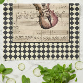  Violin Harlequin-grens Theedoek (Gevouwen)