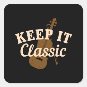 Violin - Houd het klassiek Vierkante Sticker