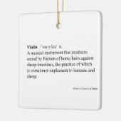 "Violin" Humoureus Dictionary Definition Music Keramisch Ornament (Links)